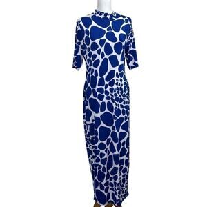 The Curve LA blue/white print knit maxi dress, 2XL, sophisticated, flattering
